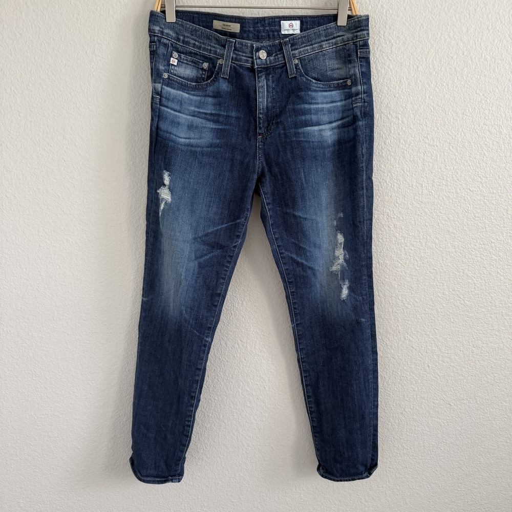 AG Jeans Womens Size 8 29R The Beau Slouchy Skinny Blue Medium Wash Distressed